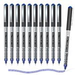 Shuttle Art Rollerball Pens, 10 Pack Blue Liquid Ink Pens, 0.5mm Extra Fine Point, Quick Drying for Writing Journaling Taking Notes School Office