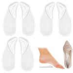 3 Pairs Gel Arch Support Cushions for Women Men with Fallen Arches, Self Adhesive Gel Arch Support Pads for Flat Feet, Soft Arch Inserts for Flat Feet Plantar Fasciitis Relief Pressure