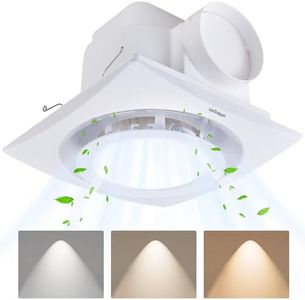 Bathroom Exhaust Fan with Light, 3000K/4500K/6000K Selectable, 110 CFM 1.0 Sones Bathroom Ventilation Fan, 8inch Exhaust Fans For Ceiling Mount with Efficient Air Circulation, Odor Elimination