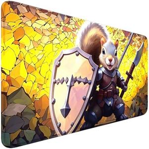 MTG Playmat Stitched Edges, Non-Slip Rubber Bottom Squirrel TCG Playmats, Smooth Rubber Surface Battle MTG Playmat 24" x 14" Mouse Pad MTG Mats with Storage Bag