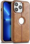 Luxury Leather Case Designed for iPhone 13 Best Cover for iPhone13 Protection Drop Protection Heavy Duty Shockproof Case in 6 Colors (Brown)