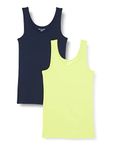 Amazon Essentials Women's Slim-Fit Tank, 2-Pack Navy/Lime Green, Small