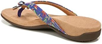 Vionic Women's Rest Bella Toe Post Sandal- Supportive Ladies Orthotic Sandals that include Three Zone Comfort with Arch Support- Flip Flop for Ladies, Royal Blue Tropical, 7 UK