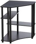 Furinno Turn-N-Tube Space Saving Corner Desk with Shelves, Espresso/Black