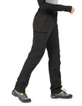 Wespornow Women's-Walking-Snow-Ski-Trousers Fleece-Lined-Hiking-Trousers Water-Resistance-Outdoor-Softshell-Insulated-Pants for Winter (Black, Medium)