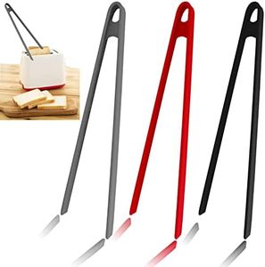 3PCS Silicone Toast Tongs, Trivet Tongs for Cooking, 11.8Inch Silicone Kitchen Tong with Anti-slip Design, Long BBQ Grilling Tongs for Toaster, Pan Fried Steak, Barbecue and Salad by Sunenlyst