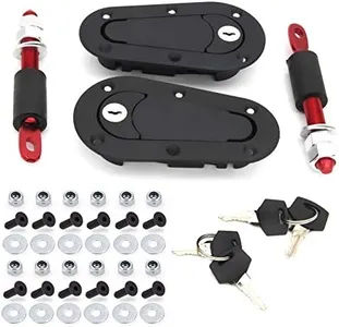 TIOIT COEME Flush Hood Latch and Pin Kit - Black，Universal Racing Car Hood Pin Engine Bonnet Latch Lock Kit