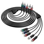 MEIRIYFA YPbPr Component Video Extension Cable 5RCA Female-to-Male Audio Video HD Component Cable for DVD Players, VCR, Camcorder, HDMI Crossover, Set Top Box (1.8M)