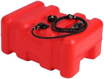 12 Gallon Portable Marine Fuel Tank - Outboard Boat Gas Tank with Fuel Line & Universal Adapter, HDPE Leak-Proof Design, Built-in Fuel Gauge, for Fishing Boat, Yacht, Generator
