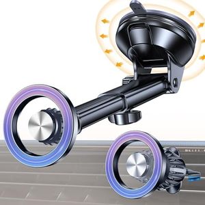 for MagSafe Car Mount【Windshield+Vent+Dash】Vacuum Magnetic Phone Holder for Car Phone Holder Mount Cell Phone Holders for Your Car Accessories Suction Cup Stand for iPhone 16 Pro Max 15 14 13 12 Plus