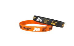 Elegant Attire Club orange black multi colour silicone wrist wristband for man & woman pack 2