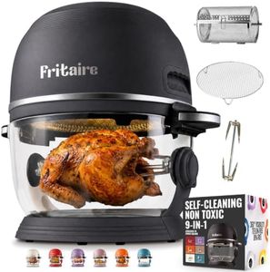 Non Toxic Air Fryer™ - Glass AirFryer 5 Quart w/ 360 Visibility, Self-Cleaning, 400F Vortex Air Fryer for Even Cooking, BPA-Free Teflon Free, 6-in-1 Functions, Rotisserie, Roast, Bake, Black