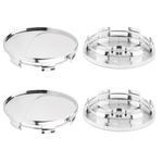 Rheedal 4Pcs 68MM Center Caps 68 x 62 x 4.5 MM for Wheel Rim, Chrome Silver Wheel Cover.