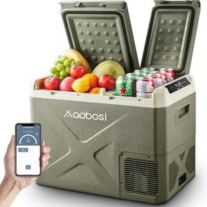AAOBOSI Kompressor Kühlbox 32L, Kühlbox Auto Mit WiFi-APP-Steuerung, 12/24V und 100-240V Kühlbox Elektrisch, bis -20 °C für Auto, LKW, Boot, Reisemobil, Camping