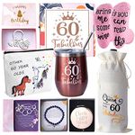 NAVK 60th Birthday Gifts for Women, 9 Happy Gift Box for Women Tuning 60, Wife, Mom, Sister, Coworker, Retirer. 60 Year Old Birthday Gifts for Thanksgiving/Christmas/Mother's & Valentines Day