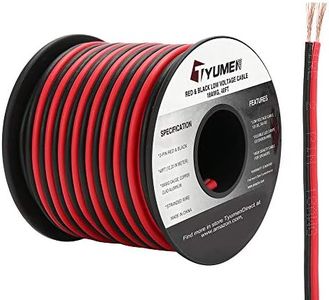 TYUMEN 40FT 18 Gauge 2pin 2 Color Red Black Cable Hookup Electrical Wire LED Strips Extension Wire 12V/24V DC Cable 18AWG Flexible Wire Extension Cord for LED Ribbon Lamp Tape Lighting