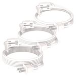 3-Pack Indoor Extension Cord (6/9/12FT), 2 Prong White Extension Cord, 3 Polarized Outlets with Safety Cap Protect for Home Office, 16/2 SPT-2 ETL ListedT