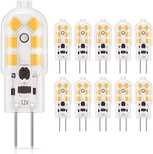 DiCUNO G4 LED Light Bulb Bi-Pin Base 1.5Watt 15-20W Halogen Bulb Equivalent 12 Volt Warm White 3000K 180 Lumen Non-dimmable Pack of 10