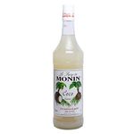 Monin Coconut Flavored Syrup, 1L, Off White