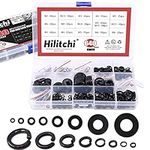 Hilitchi 640-Pcs [8-Size] Alloy Steel Flat Washer and Lock Washer Assortment Set - Size Included: M2 M2.5 M3 M4 M5 M6 M8 M10