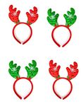 Infispace® Christmas Reindeer Antlers Headband with Bells & Xmas Fancy Dress Accessories for Kids (Mix (Pack of 4))