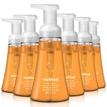 Method Foaming Hand Soap, Biodegradable Formula with Foaming Soap Dispenser Made of 100% Recycled Plastic, Orange Ginger Scent, 300 ml Soap Pump Bottles, 6 Pack