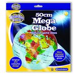 Brainstorm Toys 50cm Inflatable Globe – World Map with Longitude & Latitude Lines, Fun Educational Geography Toy with Interactive Game Ideas for Kids
