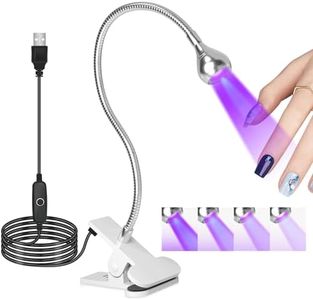 U V Light for Nails Gooseneck U V Lamp for Gel X Nails Mini Curing Light with Securing Clip Rotatable Flash Cure Light for Gel X Nails for Salon Nail DIY Home (Silver)