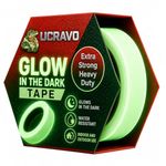 UCRAVO Glow in The Dark Green Light Luminous Radium Tape Sticker, Removable Waterproof Photoluminescent Glow in The Dark Safety Tape,for Home, Office,Party Wall Decorative Sticker (Green)