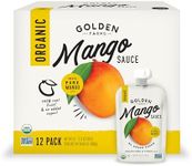 Golden Farms Mango Pouches, Single Ingredient Healthy Snacks (Pack of 12), 100% Pure Fruit, No Added Sugar, Vegan, Gluten-Free, Kosher, Organic Squeeze Pouch 3.17oz Each