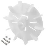 Rrina Motor Fan Blade 5in/125mm Round Shape White Plastic with 10 Vanes for Motor Spindle diameters 0.51in/13mm to 0.59in/15mm