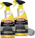 Weiman Heavy Duty Stove and Oven Cleaner and Degreaser for Glass, Ceramic Cooktops, BBQ grill grates - 2 Pack, 24 Oz w/MicroFiber Towel