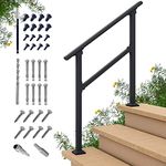 CR Fence and Rail Hand Rails for Outdoor Steps, 3 Step Handrail & Indoor Stair Railing Kit, Railings for Outdoor Steps and Hand Rails for Seniors for Porch Railing & Deck Hand Rail, 2-3 Step Railing