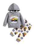 Haokaini Toddler Baby Boys Dinosaur Outfits Long Sleeve Hoodie Sweatshirt Tops Pants 2Pcs Clothes Sets Fall Winter for 1-5Y