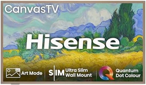 Hisense 65" 65S7NQTUK Canvas TV - 144Hz Game Mode PRO, Art Mode, Styles Swaps Frames, UltraSlim Wall Mount with Freely, Disney +, YouTube, Netflix
