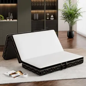 Tri-Fold Memory Foam Mattress Queen - 6 Inch Portable Folding Mattress with Handle & Washable Cover, Floor Bed with Non-Slip Base, Space-Saving for Room, Travel, Guest Bed, Yoga, RV, 78"x58"x6"