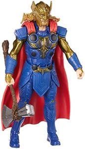 Marvel Studios' Thor: Love & Thunder Thor Toy, 6-Inch-Scale Deluxe Action Figure with Action Feature, Marvel Toys for Kids Ages 4 & Up, Multicolor, F5102