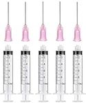 HaBeuniver Ink Filling Syringe, 10ml Luer Lock Syringe with 20Ga Blunt Tip Needle, Great for Fountain Pen and Glue Application, Pack of 5