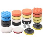 ZFE 3''(80Mm) Drill Polishing Kit, 22Pcs Car Polishing Foam Buffing Pads For Drill, Detail Polishing Kit Wool Pads Wax Buffer Polisher Attachment With M14 Thread Backing Pad Adapters, Assorted