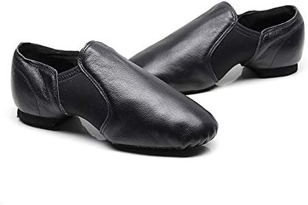 MiOYOOW Chaussures de Jazz Femmes, Chausson de Danse Moderne Jazz en Tissu Extensible en Peau de Chèvre, Chaussure Arches Split Semelle Antidérapantes pour Femmes Filles