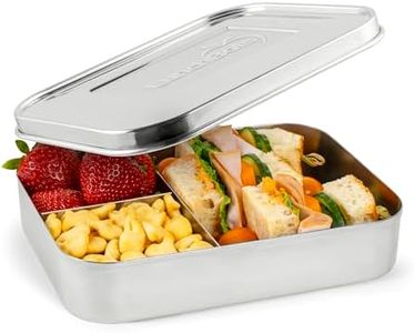 LunchBots Bento Trio Large Stainless Steel Food Container - Three Section Design Holds Sandwich and Two Sides - Bento Lunch Box for Kids or Adults - Dishwasher Safe and BPA-Free All Stainless