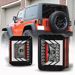 WOLFSTORM Tail Lights Fit for 2007-2018 Jeep JK/JKU LED, LED Tail Light Fit for 2007-2018 Jeep Wrangler JK/JKU(Clear Lens)