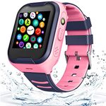 4G GPS Kids Smart Watch,Waterproof Kids Phone Smartwatch with GPS Tracker Touch Screen Video Phone Call Real-time Tracking Camera SOS Alarm Pedometer, for Boys Girls Gifts(Pink)