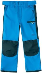 SMONTY Kids Outdoor Hiking Pants Windproof Waterproof Softshell Climbing Trousers for Boys Girls (5-6 Years, Blue)