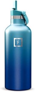 IRON °FLASK Camping & Hiking Hydration Flask with Straw, Narrow Mouth Insulated Stainless Steel Sports Water Bottle - Dark Night 32 oz - Straw (1 Lid)