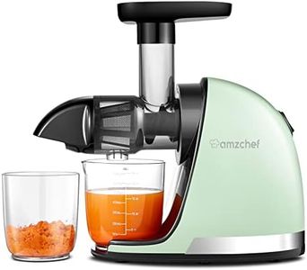 AMZCHEF Cold Press Juicer Machines, Slow Masticating Juicers for Whole Fruits and Vegetables, High Juice Yield, No BPA, with 2 Cups and Recipe, Green