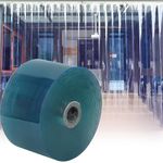 GOOFCXO 164Ft Strip Curtain, Clear PVC Door Curtain 1 Roll, Commercial Industrial Vinyl Curtain Strips for Warehouse Doors, Freezer Doors, Garage Gate and Pet Doors (164Ft × 7in × 0.08in)