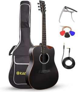 Kadence Slowhand Jumbo Semi Acoustic Guitar(Sh04) – Premium Black Spruce Wood with Heavy Padded Bag, Guitar Cable, Pro Capo, Set Of Strings, Picks with Learning Course
