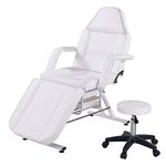 WestWood Beauty Salon Chair Balance Massage Table Tattoo Facial Pedicure Therapy Couch Bed With Stool SBS-01 White