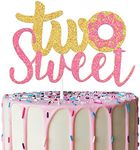 Two Sweet Birthday Party Supplies, Donut Cake Topper Decorations for Donut Party Supplies Decor (Two)